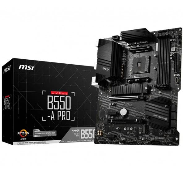 MSI B550-A PRO DDR4 M2 PCIe NVME HDMI DP PCIe 16X v4.0 AM4 ATX ürün görseli 1