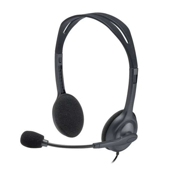 LOGITECH H110 Stereo 3.5mm Jack Gri Mikrofonlu Kulaklık 981-000271 ürün görseli 1