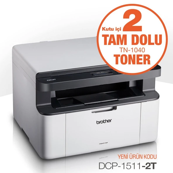 BROTHER DCP-1511-2T A4 Siyah Çok Fonksiyonlu Laser Yazıcı USB 2.0 Demo+1 Tonerli ürün görseli 1