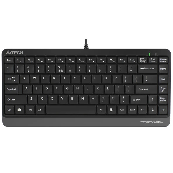 A4 TECH FK11 USB Q Trk Mini Siyah/Gri Multimedya Klavye ürün görseli 1