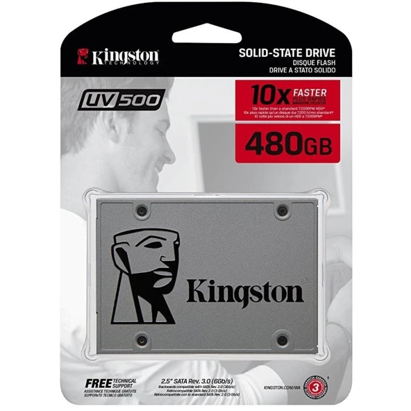 KINGSTON 480GB A400 SA400S37/480G 500- 450MB/s SSD SATA-3 Disk ürün görseli 1