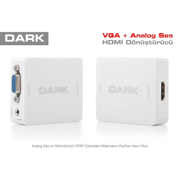 DARK DK-HD-AVGAXHDMI VGA to HDMI + Audio ÇEVİRİCİ ürün görseli 1