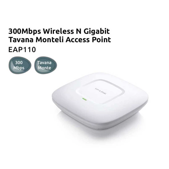 TP-LINK EAP110 N300 TAVAN TİPİ KURUMSAL ACCESS POINT ürün görseli 1