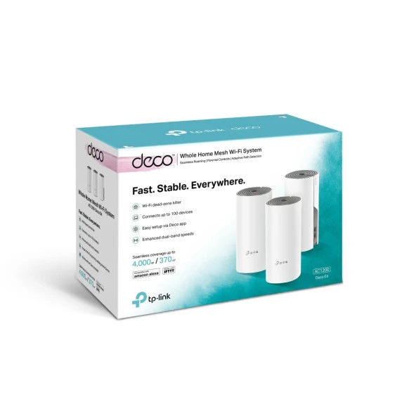 TP-LINK DECO E4-3 AC1200 Tüm Ev Mesh WiFi Router 3-lü paket - Resim 2