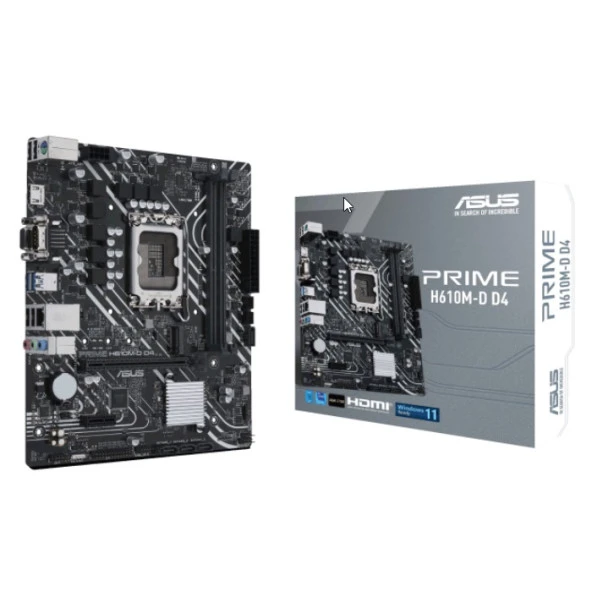 ASUS PRIME H610M-D D4 DDR4 M2 PCIe NVME HDMI PCIe 16X v4.0 1700p mATX Seri Port ürün görseli 1