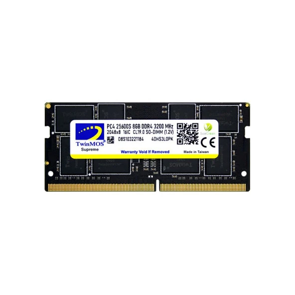 TWINMOS 8GB DDR4 3200Mhz NOTEBOOK RAM VALUE MDD48GB3200N ürün görseli 1