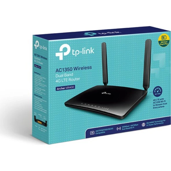 TP-LINK ARCHER MR400 AC1200 Dual Band 4G LTE Router ürün görseli 1