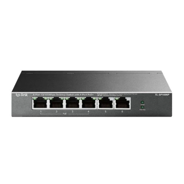 TP-LINK 6-PORT 67W 4-PORT POE TL-SF1006P 10/100 YÖNETİLEMEZ SWITCH ürün görseli 1