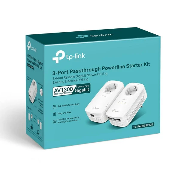 TP-Link TP-LINK TL-PA8033P KIT Powerline Adapter - Resim 3