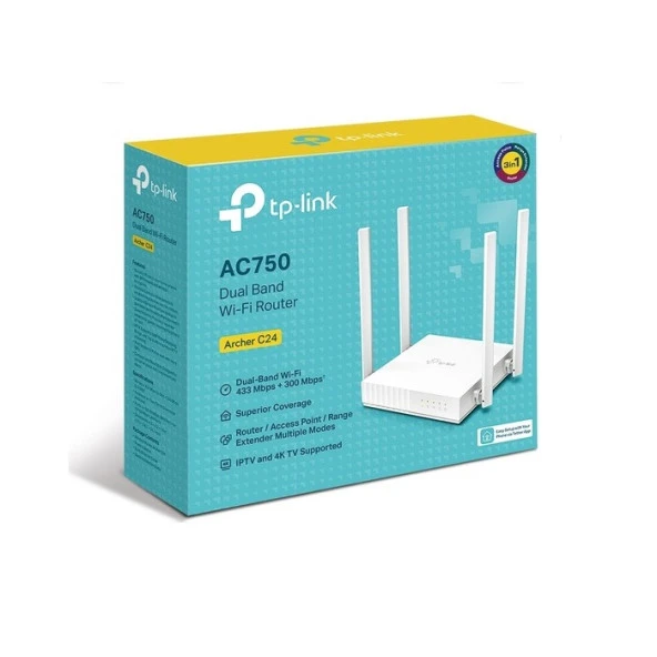 TP-LINK ARCHER C24 AC750 Dual Band Router - Resim 4