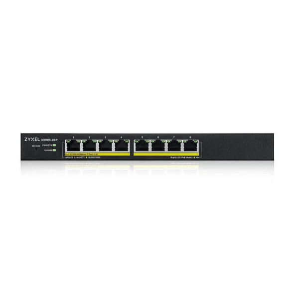 ZyXEL 8port 60w FULL PoE GS1915-8EP GIGABIT Yönetilebilir Switch ürün görseli 1