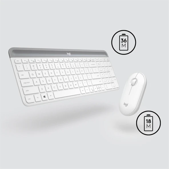 LOGITECH MK470 Kablosuz Q Trk Beyaz Multimedya Klavye - Mouse Set 920-009436 - Resim 7