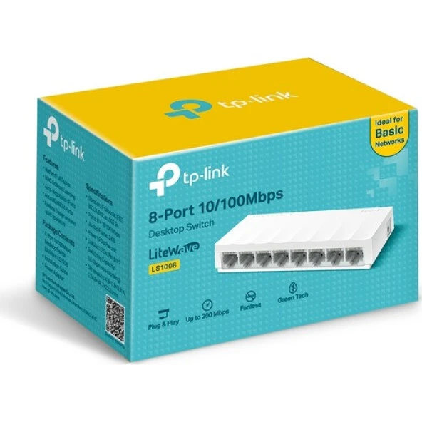 TP-LINK 8port LS1008 10/100 Yönetilemez Switch Masaüstü - Resim 2