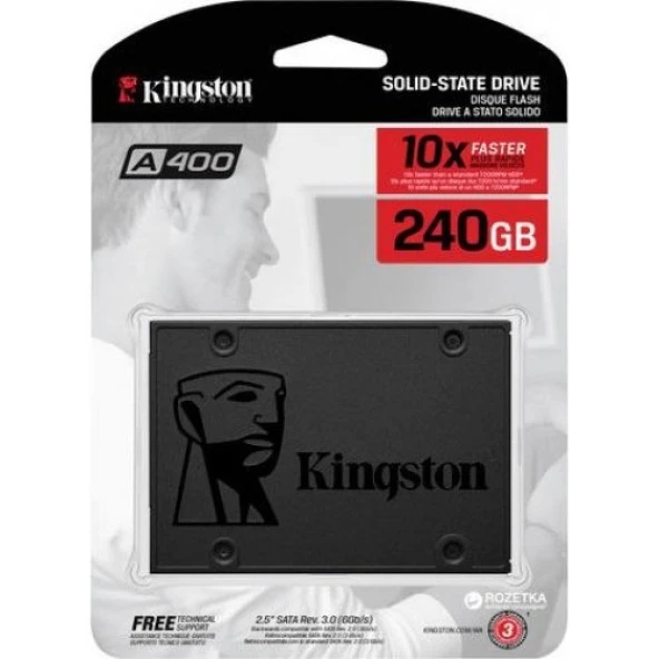 KINGSTON 240GB A400 SA400S37/240G 500- 350MB/s SSD SATA-3 Disk ürün görseli 1