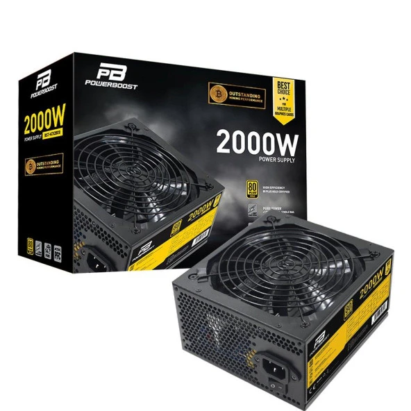 POWERBOOST 2000W BST-ATX2000 14CM FANLI MINING POWER SUPPLY - Resim 2