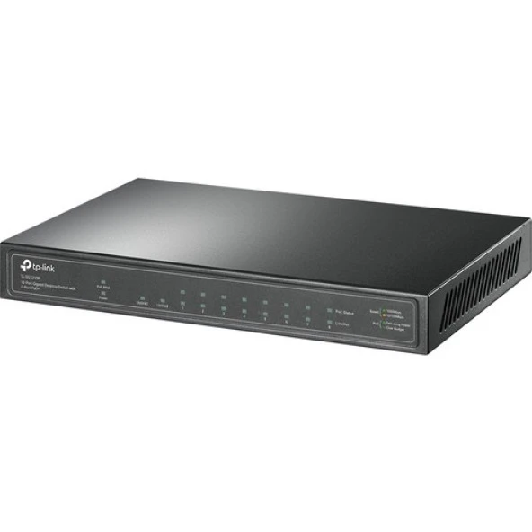 TP-LINK 10-PORT 63W 8-PORT POE TL-SG1210P GIGABIT 1X-SFP YÖNETİLEMEZ SWITCH ürün görseli 1