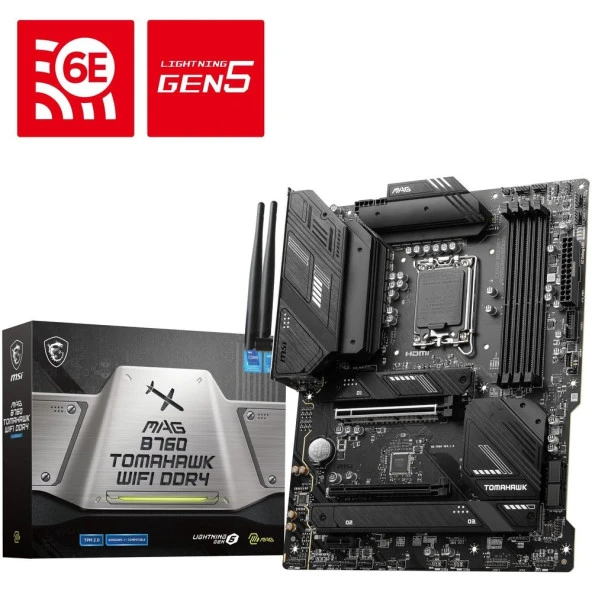 MSI MAG B760 TOMAHAWK WIFI DDR5 HDMI DP PCIe 16X v5.0 1700p ATX ürün görseli 1