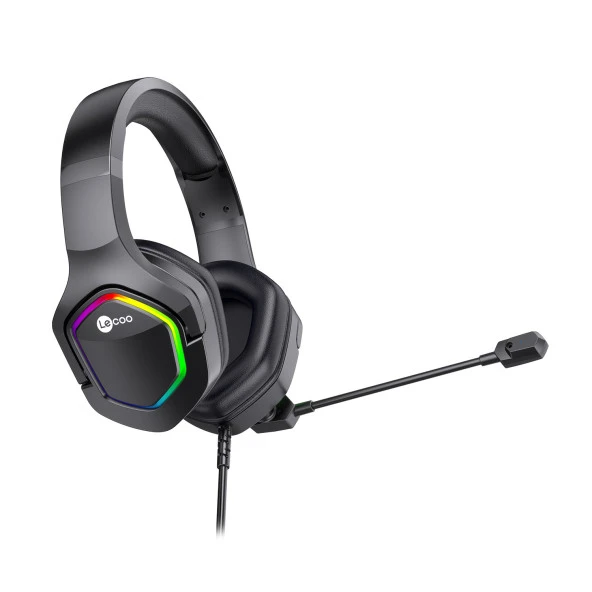 LENOVO LECOO HT403 Stereo USB RGB Led Aydınlatma Siyah Gaming Mikrofonlu Kulaklık ürün görseli 1