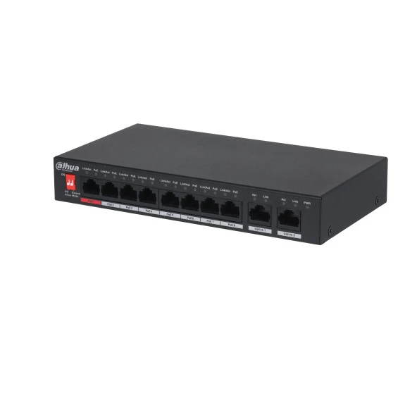 DAHUA 8port 96w FULL PoE DH-PFS3010-8ET-96 10/100 2X-Gigabit Yönetilemez Switch ürün görseli 1