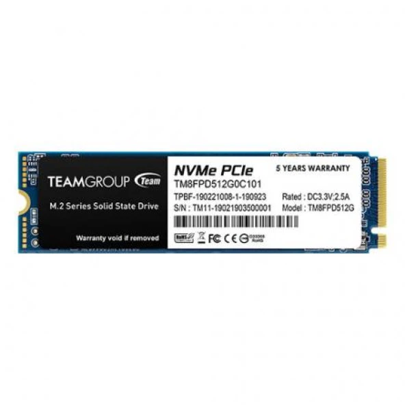 TEAM 512GB MP33 PRO TM8FPD512G0C101 2400- 2100MB/s M2 PCIe NVMe Gen3 Disk ürün görseli 1