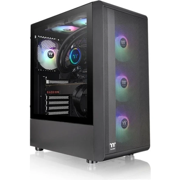 THERMALTAKE 500W 80+ S200 TG 4-RGB FANLI GAMING MID-TOWER PC KASASI ürün görseli 1