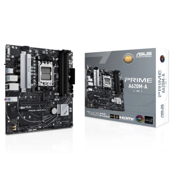 ASUS PRIME A620M-A-CSM DDR5 HDMI-DP PCIE 4.0 AM5 MATX KURUMSAL ANAKART ürün görseli 1
