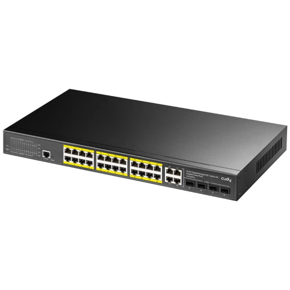 CUDY GS2028PS4-400W 24 Port Gigabit 4-SFP 400w Full PoE Yönetilebilir Switch ürün görseli 1