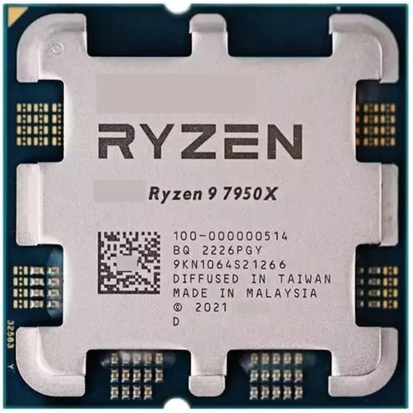 AMD RYZEN 9 7950X 80MB 16çekirdekli VGA YOK AM5 170w Kutusuz+Fansız ürün görseli 1