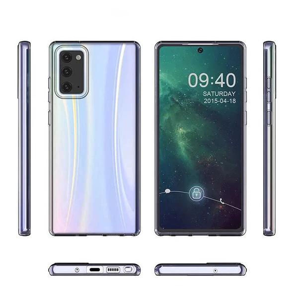 Galaxy Note 20 Kılıf İnce Esnek Şeffaf Süper Silikon ürün görseli 1
