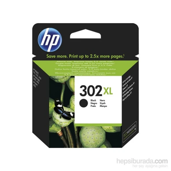 Hp F6u68ae Sıyah Kartus No:302 Xl ürün görseli 1