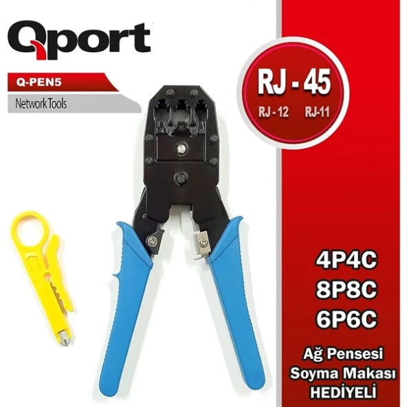 Qport Q-Pen5 Rj45/Rj11 Sıkma Pensesi ürün görseli 1