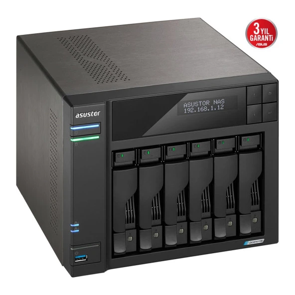 ASUSTOR FS6706T-4G CELERON QC N5105-4GB RAM-6X M2 NVME DİSK DESTEKLİ NAS SUNUCU (disksiz) ürün görseli 1