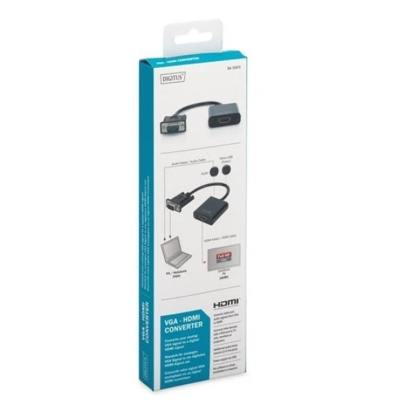 DIGITUS DA-70473 VGA-Hdmı Çevirici +Ses - Resim 3