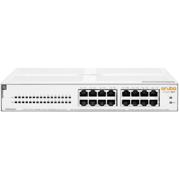 ARUBA 16port Instant On R8R48A GIGABIT 124W 4port POE SWITCH ürün görseli 1