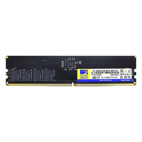 TWINMOS 8GB DDR5 4800MHZ CL40 PC RAM VOLTX TMD58GB4800U40 ürün görseli 1
