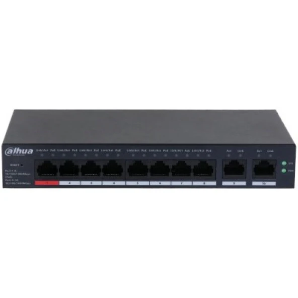 DAHUA 8port CS4010-8GT-110 Gigabit Cloud PoE Yönetilebilir Switch ürün görseli 1