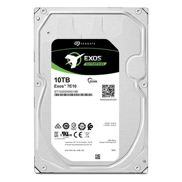 SEAGATE 10TB EXOS X18 ST10000NM017B 256MB 7200RPM SATA-3 NAS VE GÜVENLİK DİSKİ ürün görseli 1