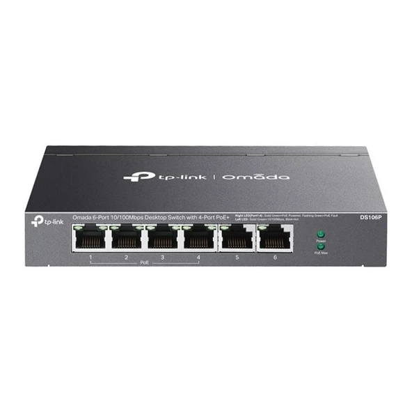 TP-LINK 5port DS106P 10/100 67W 4port POE YÖNTİLEMEZ SWITCH ürün görseli 1