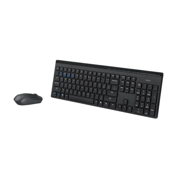 RAPOO 8110M 12482 KABLOSUZ KLAVYE MOUSE SET SİYAH - Resim 2
