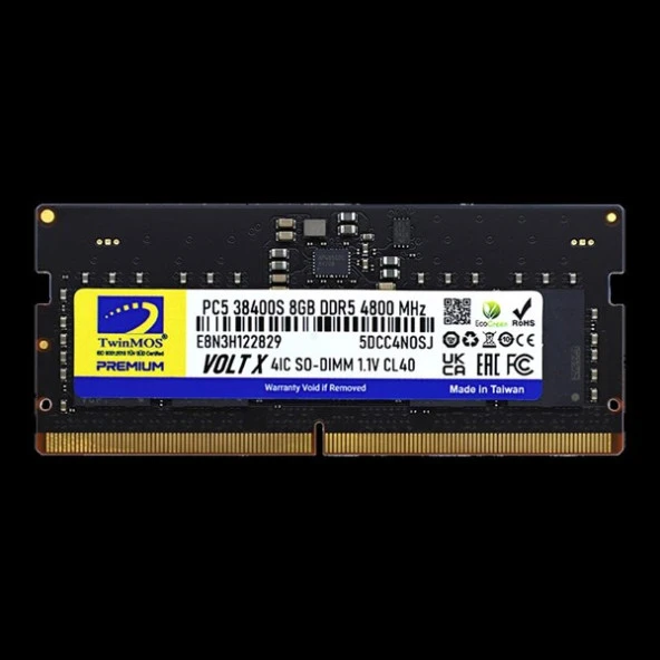 TWINMOS 8GB DDR5 4800MHZ NOTEBOOK RAM VALUE TMD58GB4800S40 ürün görseli 1