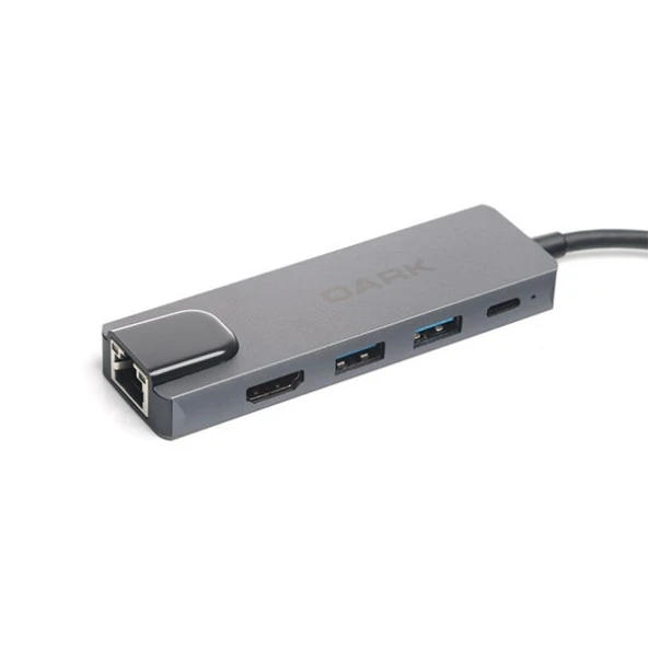 DARK DK-AC-U31X46 Type-C to Ethernet / HDMI / USB 3.0 - USB 2.0 / USB-C PD 65W Macbook Pro/Air & Notebook/Ultrabook için Port Çoklayıcı HUB ürün görseli 1