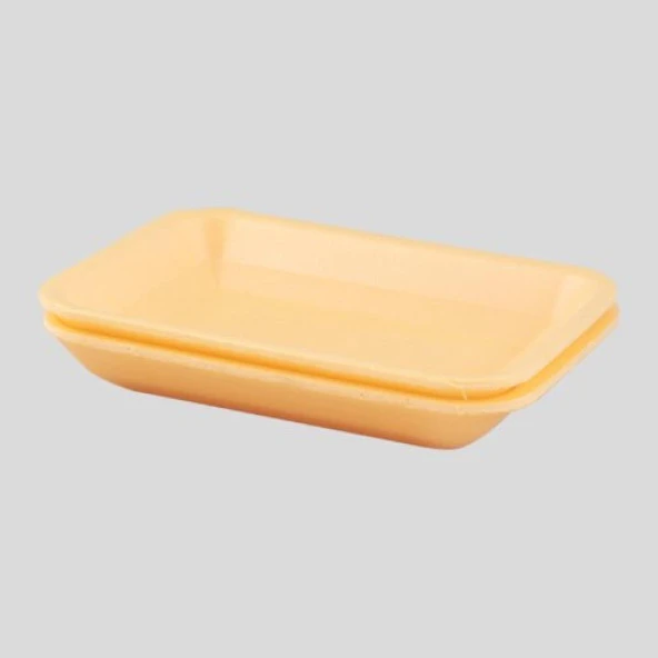 Tek Kullanımlık Köpük 2000 Gr. Sarı Servis Et Kıyma Saklama Tepsi Tabak -265x175x35mm. - 20 Adet ürün görseli 1