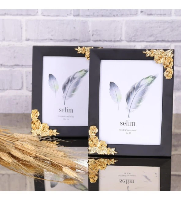 SELİM DEKOR ROSENGARD 13X18 ÇERÇEVE SİYAH-ALTIN ürün görseli 1