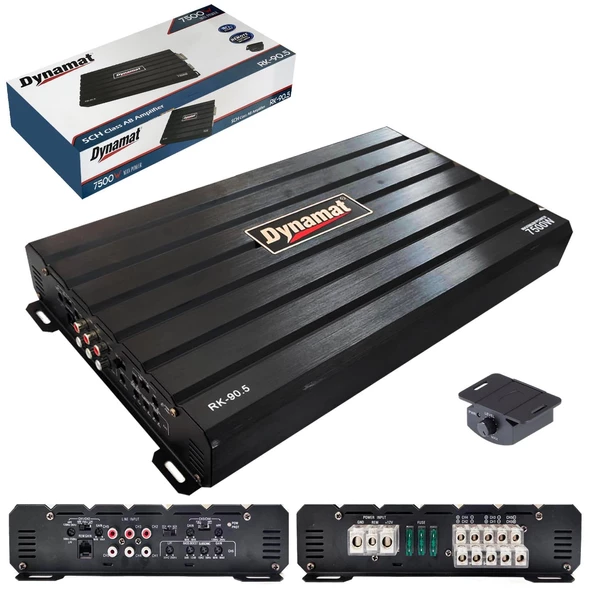 Dynamat RK-90.5 Oto Anfi Stereo 7500 Watt 5 Kanal Bass Kontrol 4x90W+400W ürün görseli 1
