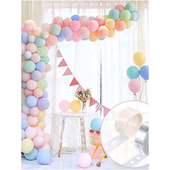 50 Adet Makaron Karışık Balon + 5mt Balon Zinciri, Doğum Günü Süsleri, Parti Malzemeleri ürün görseli 1