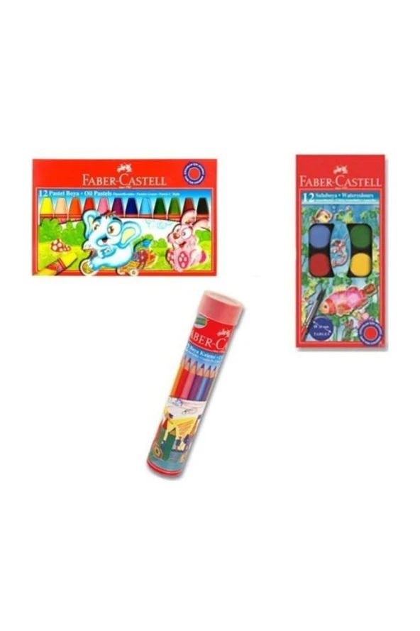Faber Castell Faber-castell Pastel + Sulu + Kuru Boya Seti 3'lü ürün görseli 1