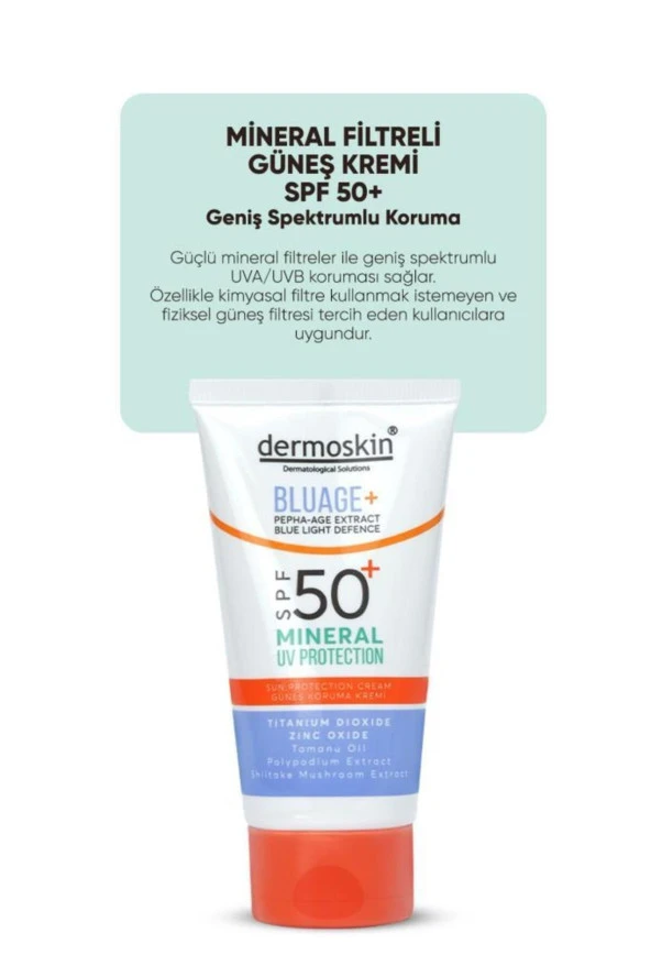 Dermoskin Mineral Filtreli Güneş Kremi Spf50 Mavi Işık Korumalı 03036 ürün görseli 1