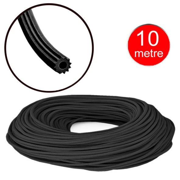 Alüminyum Sineklik Teli Fitili Siyah 5mm Kapı Pencere Tül Sabitleme Lastik Contası -10 Metre ürün görseli 1
