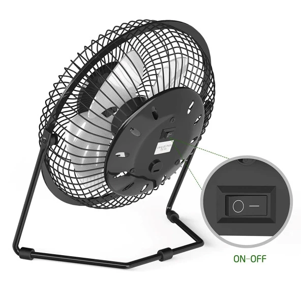 Hadron HDX7252 18cm Metal Masaüstü Usb Vantilatör - Resim 3