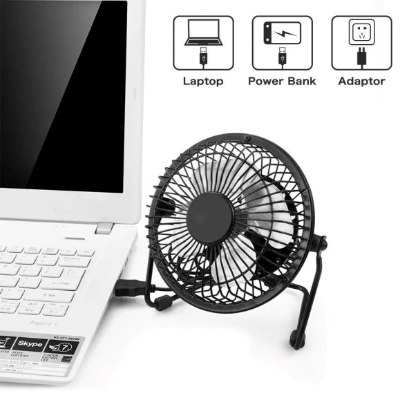 Hadron HDX7252 18cm Metal Masaüstü Usb Vantilatör - Resim 4